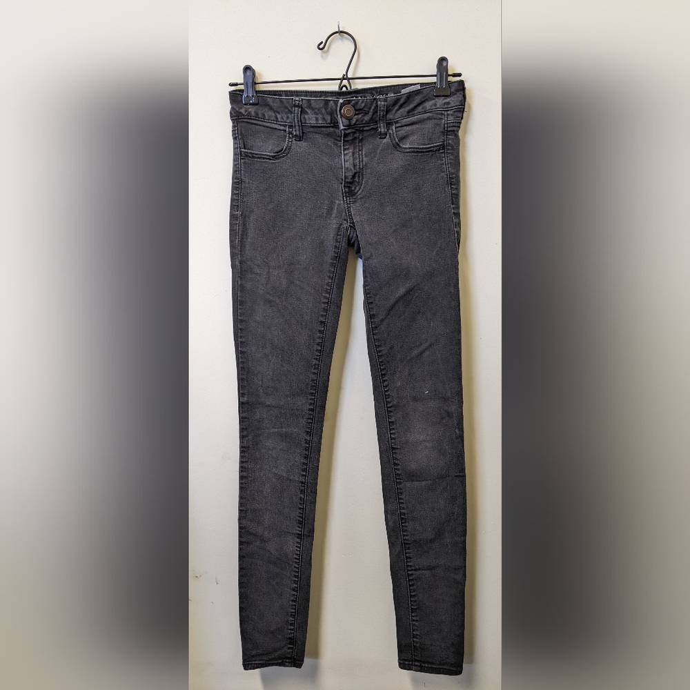 American Eagle Outfitters Charcoal Super Stretch Jeans - Picture 1 of 4
